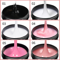 Gel de construction YEZE couleur argent étoile 100g, gelée rose clair, base aqueuse, non toxique, écologique, durcissement LED/UV, gel d'extension d'ongles