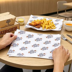 Papier d'emballage alimentaire jetable, imperméable et résistant à la graisse, personnalisé en gros, pour frites - Product Image 3