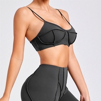Nouveau débardeur de sport européen et américain pour femme, vêtement de fitness, yoga, course, avec ceinture fine et dos élégant, sous-vêtement moulant 86040