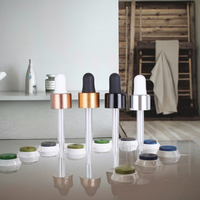 Flacon compte-gouttes en verre et aluminium de couleur personnalisée, 18 mm/20 mm/24 mm, finition or/argent, bouchon à vis en plastique-aluminium