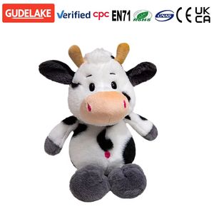 Peluche di Animali della Fattoria Super Morbidi e Kawaii, Certificati CE CPC, Ecologici, Maiale e Mucca 25-45cm, Ricamati, Antistress, per Pasqua - Product Image 1