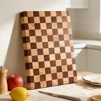 Acacia houten snijplank met eindnerf checkerboard dessin, groothandel, decoratief dienblad voor keuken, vlees en fruit.
