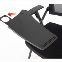 Salle de conférence maille plastique réglable pliant accoudoir réunion étude bloc-notes tablette chaise de formation