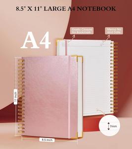 Spiral Notebook <b>Journal</b> Wholesale 360 Pages Hardcover Leather Lined A4 Digital Printing Customizable Gift <b>Journals</b> for Women Men - Product Image 3
