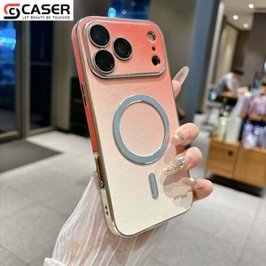 <span class=keywords><strong>Coque</strong></span> de téléphone magnétique <span class=keywords><strong>en</strong></span> PU dégradé pour iPhone 13-17 <span class=keywords><strong>avec</strong></span> anneau diamanté électroplaqué, couleur dégradée, antichoc et protection d'objectif d'appareil photo - Product Image 4
