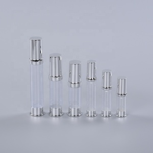 Mini flacon de sérum cosmétique pour les yeux, flacon transparent en plastique blanc avec pompe sans air, flacon rechargeable sans air pour parfum, flacon sans air pour <span class=keywords><strong>bronzage</strong></span> - Product Image 1