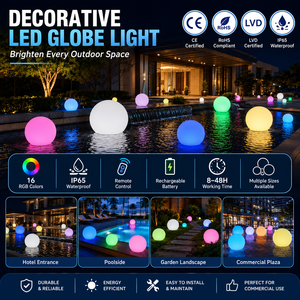 COOLQING IP65 - Lámpara Decorativa LED RGB de 16 Colores, Resistente al Agua, Duradera, con Control Remoto de 2000 mAh, para Discotecas, Hoteles y Eventos - Product Image 4