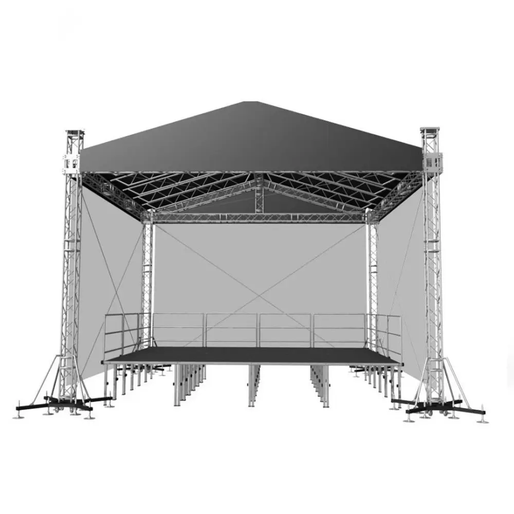 Outdoor Concert Truss Aluminum System With Roof Truss Stage For Exhibitions