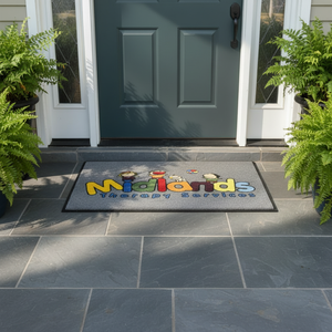 Tapis de porte personnalisé imprimé en chromojet haute définition avec logo, 450-950g Nylon 6.6, lavable, antidérapant, tapis de sol professionnel - Product Image 1