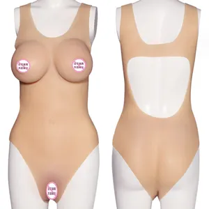 Wear cross-dressing one-piece silicone bra suit women breasts underwear cosplay pussy pants men and women gay supplies wholesale