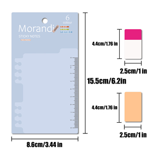 60 cái tự dính Pet notepad thư mục Bookmark morandi chỉ số dán miễn phí 6 màu phân loại viết N lần sử dụng - Product Image 4