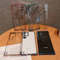 Coque de téléphone mince sans cadre pour Samsung Galaxy S23 Ultra S22 Plus S21 FE S20 Note 20 5G bord de placage couverture rigide en plastique transparent