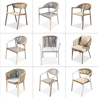Chaise de jardin moderne minimaliste en alliage d'aluminium à dossier unique C3C pour cour, balcon, terrasse, jardin