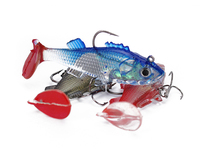 Leurre souple 8g/6cm 15g/8cm avec tête plombée, hameçon triple et queue en T pour la pêche au bar et en mer