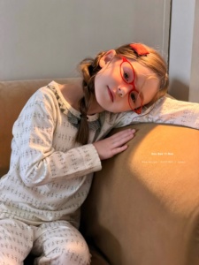 Set <span class=keywords><strong>Pigiama</strong></span> Unisex per Bambini 95,5% Cotone 4,5% Spandex Autunno Inverno Tinta Unita Maniche Lunghe Disponibile - Product Image 3