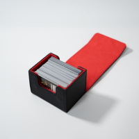 Boîte de rangement pour cartes PU à chargement latéral horizontal avec doublure rouge pour le stockage de cartes TCG