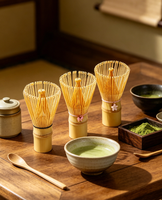 Accessoires de Matcha Japandi Japonais en Gros : Fouet à Matcha en Porcelaine (Chasen) avec Diverses Breloques