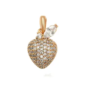 A00673725 Xuping Jewelry Elegant Luxury Fashion Synthetic CZ Heart Set Diamond 18K Gold Ladies Pendant