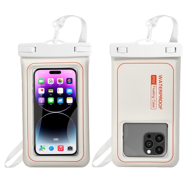 Double-Sided Sponge IPX8 Floating Waterproof Phone Pouch Universal Dry Bag with Lanyard for Outdoor Swimming phone case