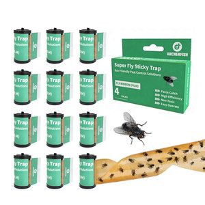 Trampa Adhesiva para Moscas Super Fly, <span class=keywords><strong>Cinta</strong></span> Adhesiva Ecológica No Tóxica, <span class=keywords><strong>Atrapa</strong></span> Moscas de Alta Eficiencia para el Hogar, Cocina, Granja, Paquete de 4 - Product Image 1