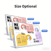 Écran tactile publicitaire Android de 21,5, 24 et 29 pouces pour menu de table, affichage numérique pour les magasins de thé au lait, les restaurants