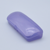 Étui à lunettes en plastique transparent coloré, portable et léger, boîte de rangement pour lunettes, logo personnalisé disponible