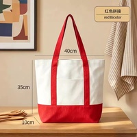 Tas Pantai Kanvas Katun Besar dengan Logo Custom, Tas Belanja Reusable, Cetak Sublim, Ramah Lingkungan