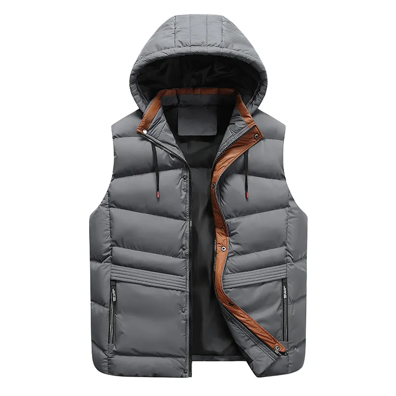 Waistcoat Fashion Down Outwear Puffer Jacket Men Sleeveless Waterproof Winter Quilted Outdoor Leisure Vest