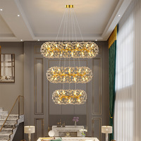 Lustre moderne pissenlit ciel étoilé lustre en cristal de luxe chambre nordique créatif fleur suspension