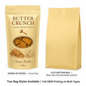 Sachets Mylar Doypack refermables à fermeture éclair <span class=keywords><strong>pour</strong></span> confiseries artisanales, beurre croustillant et cadeaux <span class=keywords><strong>pour</strong></span> l'heure du thé - Product Image 4