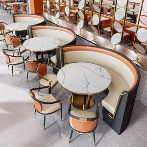 <span class=keywords><strong>Panca</strong></span> Curva Moderna di Lusso <span class=keywords><strong>con</strong></span> <span class=keywords><strong>Tavolo</strong></span> in Marmo per Caffetterie, Ristoranti, Panetterie e Locali Commerciali - Product Image 1