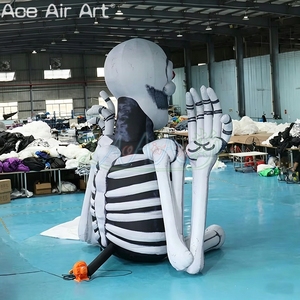 Sculpture de <span class=keywords><strong>squelette</strong></span> gonflable géante personnalisée, yeux rouges effrayants, <span class=keywords><strong>squelette</strong></span> <span class=keywords><strong>humain</strong></span> pour maison hantée, Halloween, carnaval, décoration extérieure - Product Image 6