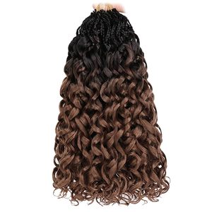 Cheveux à crocheter <span class=keywords><strong>Gogo</strong></span> Curl 10-18 pouces Blond miel Pré-bouclés Ondulation océanique Cheveux courts bouclés Bohème Box Braids - Product Image 1