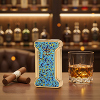 Briquet électronique à torche unique en métal JIFENG JF-092 avec impression UV personnalisée, rechargeable au butane, idéal pour les cadeaux d'affaires