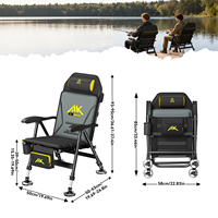 Chaise de pêche pliable pour la pêche à la carpe, en polaire douce, avec dossier et repose-pieds réglables, coussin rembourré, pour l'extérieur