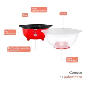 Macchina per Popcorn in plastica elettrica RC-1026 per uso domestico e auto Design ciotola