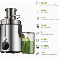 Exprimidor Industrial Comercial Eléctrico Portátil de Frutas Cítricas y Naranjas para Jugos Frescos y Smoothies