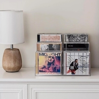Support de rangement et de présentation de CD en acrylique transparent laminé moderne à 3 couches, respectueux de l'environnement