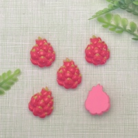 Abalorios de resina con forma de frutas (melocotón, arándano, fresa, cereza, pitaya) para suministros de slime y decoración de fundas de teléfono