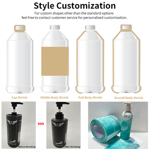 Etiqueta personalizable para botella de plástico y agua con sellado térmico de PET/<span class=keywords><strong>PVC</strong></span>, rollo de envoltura de manga termorretráctil, embalaje para etiquetas Premium - Product Image 4