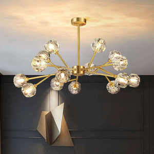 Nuevo estilo decoración del hogar luces ajustables Hotel comedor lujo oro cristal bola colgante Luz - Product Image 6