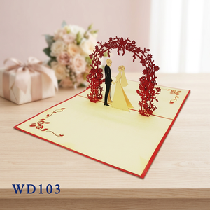 Carte de mariage 3D florale pop-up, art papier découpé, thème amour, forme personnalisée, carton artisanal, impression offset, faite à la main - Product Image 5