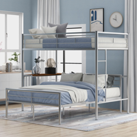 Lit superposé moderne en métal avec bureau, échelle et lattes de qualité pour la chambre à coucher