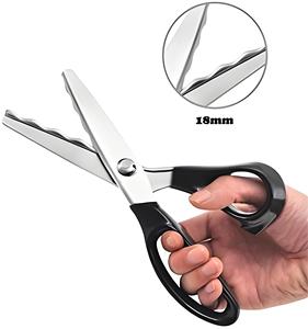 Chuyên Nghiệp 18Mm Thép Không Gỉ Răng Cưa Vỏ Sò Lưỡi Cho May Thủ Công Tự Làm May Mặc Ghim Kéo Cho May - Product Image 3