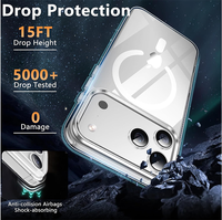 Protection d'écran en verre trempé 9H transparente 2-en-1 et coque magnétique pour iPhone 17 18 Pro Max Air