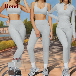 Ensemble de vêtements de sport pour femmes Janya Wholesale, logo personnalisé, couleur unie, 2 pièces, taille haute, élastique, extensible, pour la gym, le fitness et le yoga - Product Image 2