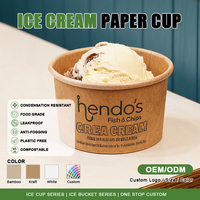 Emballages personnalisés pour desserts glacés jetables, contenants imprimés pour glaces à emporter pour les boutiques