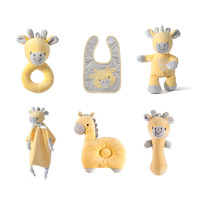 Jouet en peluche pour bébé de 6 mois, personnalisé, mignon, lot de 6, peluche éléphant, lapin, ours en peluche, animal, doudou, hochet, coussin, jouets à mâcher, jouets doux