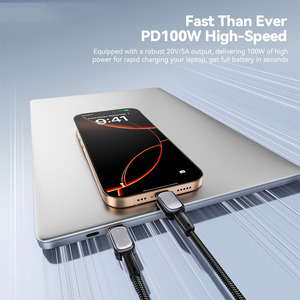 สายเคเบิลประเภทซีถึงประเภทซี 100W PD ชาร์จเร็วสำหรับแท็บเล็ตแล็ปท็อปสายเคเบิล LED - Product Image 6