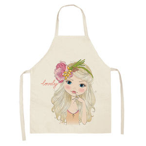 Moda linda chica Rosa algodón Lino sin mangas cocina personalizada a prueba <span class=keywords><strong>de</strong></span> agua cocina casera hornear cintura babero accesorios <span class=keywords><strong>delantal</strong></span> <span class=keywords><strong>de</strong></span> niña - Product Image 4